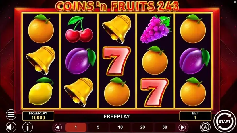 Coins and Fruits 243 slot screenshot 1