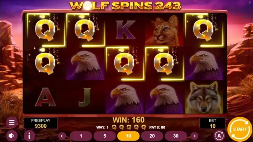 Wolf Spins 243 slot screenshot 
