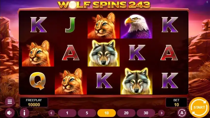 Wolf Spins 243 slot screenshot 