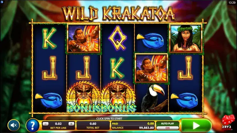 Wild Krakatoa slot screenshot 2