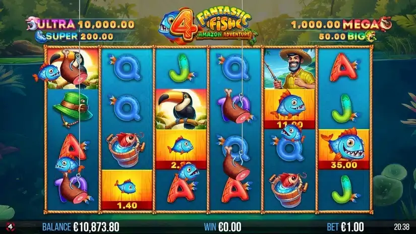 4 Fantastic Fish Amazon Adventure slot screenshot 