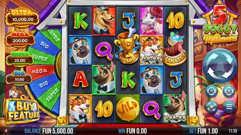 5 Doggy Millionaires Dream Drop slot screenshot 