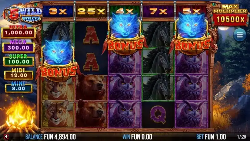 5 Wild Wolves slot screenshot 3