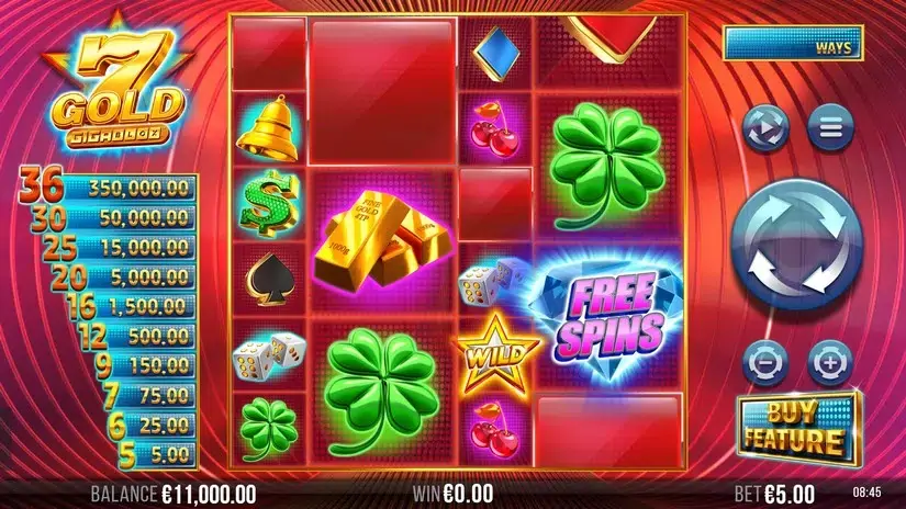 7 Gold Gigablox slot screenshot 