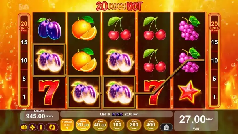 20 Juicy Hot slot screenshot 3