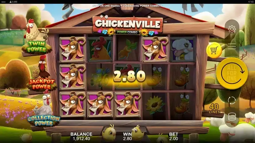 Chickenville Power Combo slot screenshot 3