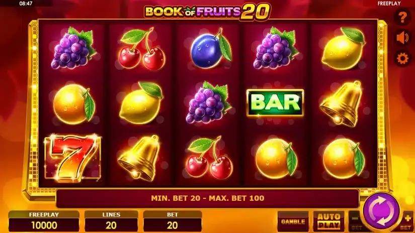 Book Of Fruits 20 slot screenshot 1