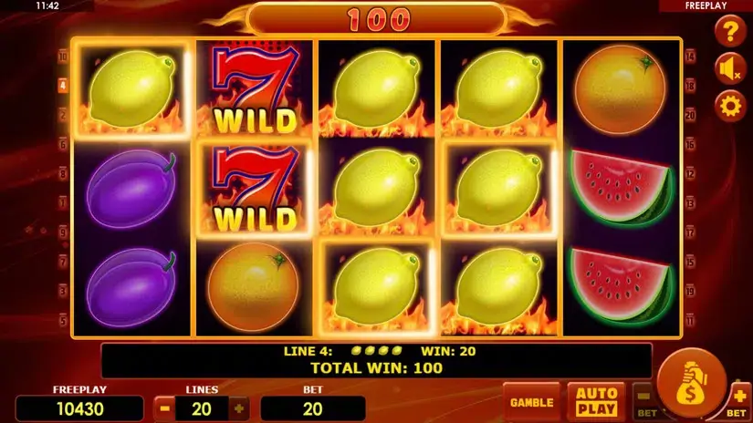 Hot Fruits 20 slot screenshot 