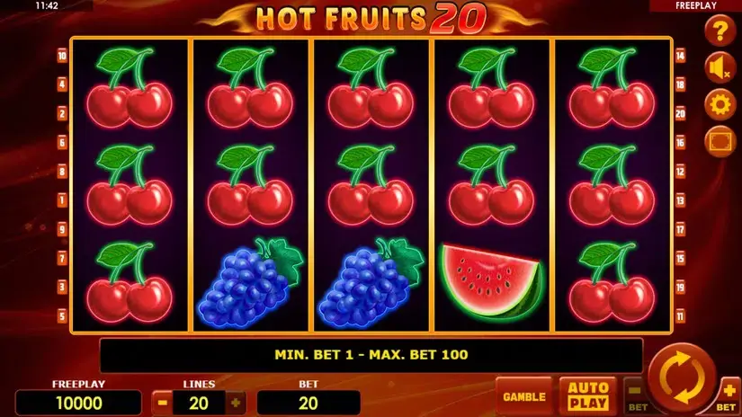 Hot Fruits 20 slot screenshot 
