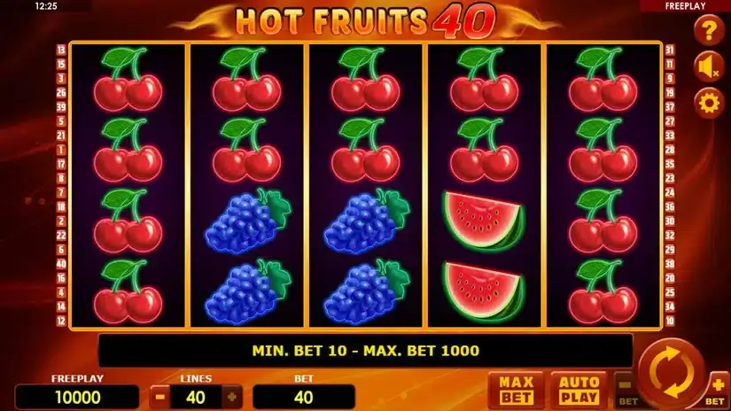 Hot Fruits 40 slot screenshot 1