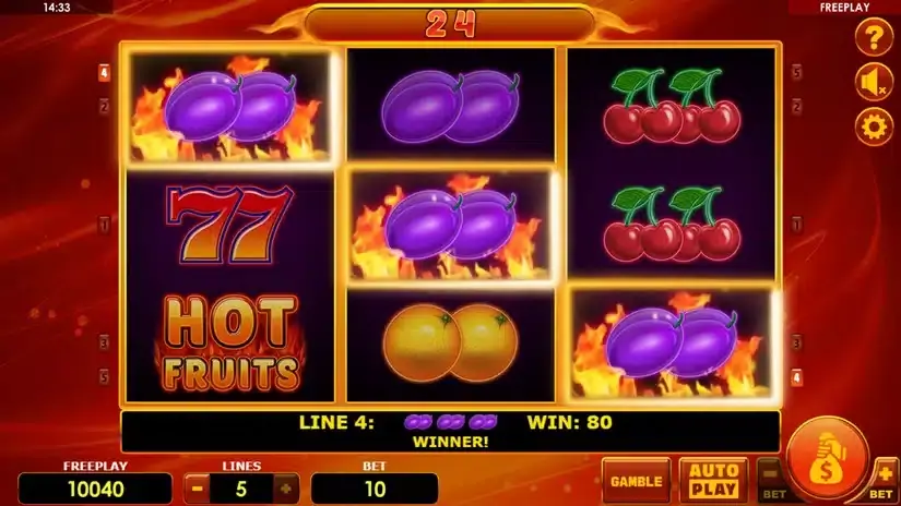 Hot Fruits Deluxe slot screenshot 2
