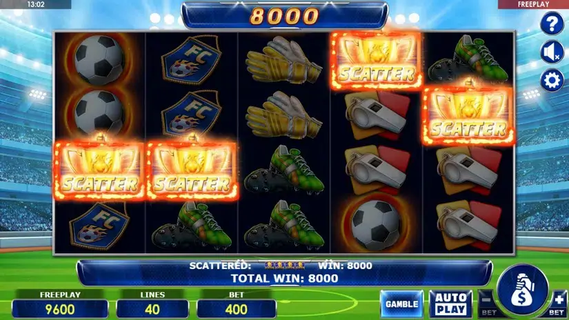 Hot Soccer slot screenshot 3