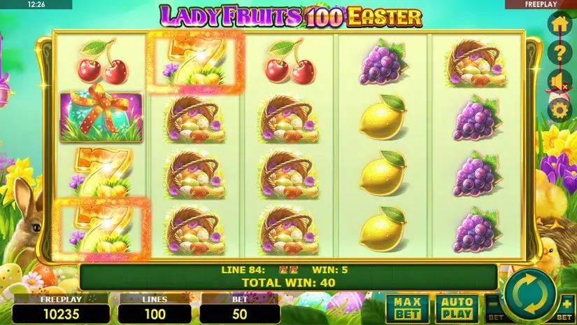 Lady Fruits 100 Easter slot screenshot 4