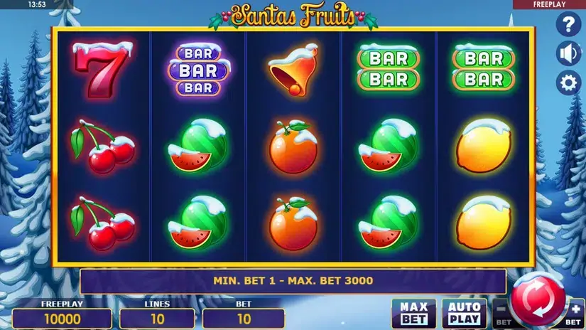 Santas Fruits slot screenshot 1