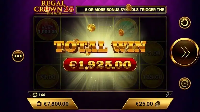 Regal Crown 25 slot screenshot 7