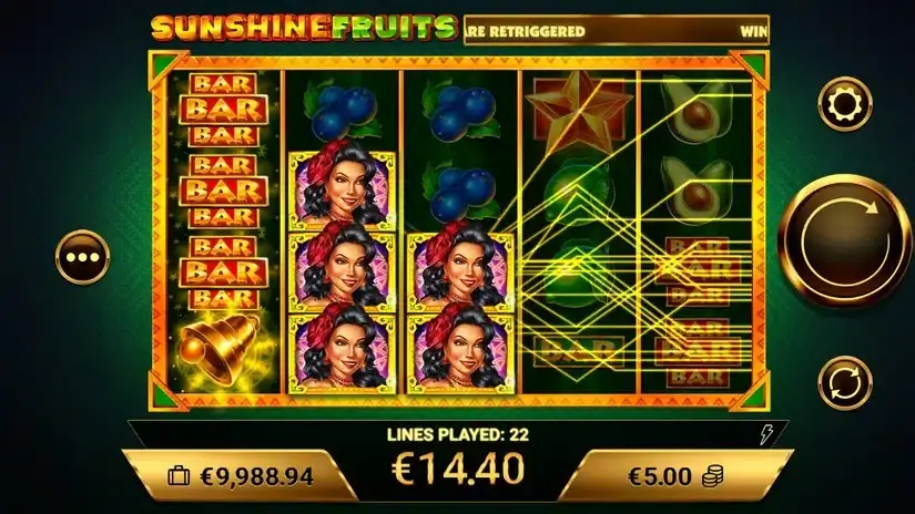 Sunshine Fruits slot screenshot 3