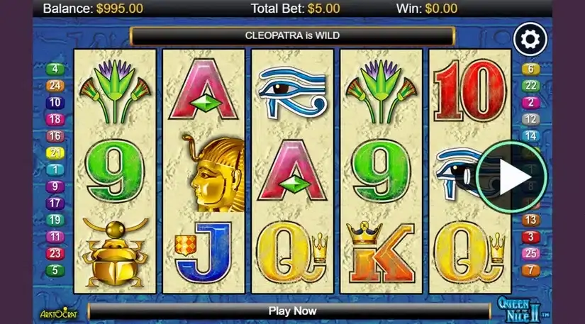 Queen of the Nile 2 slot screenshot 1