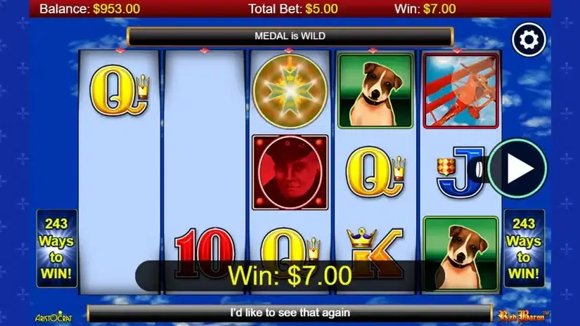 Red Baron slot screenshot 2