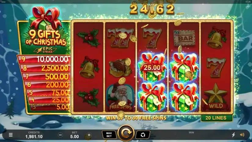 9 Gifts of Christmas slot screenshot 2