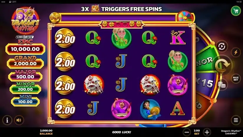 Dragon’s Rhythm Link&Win slot screenshot 