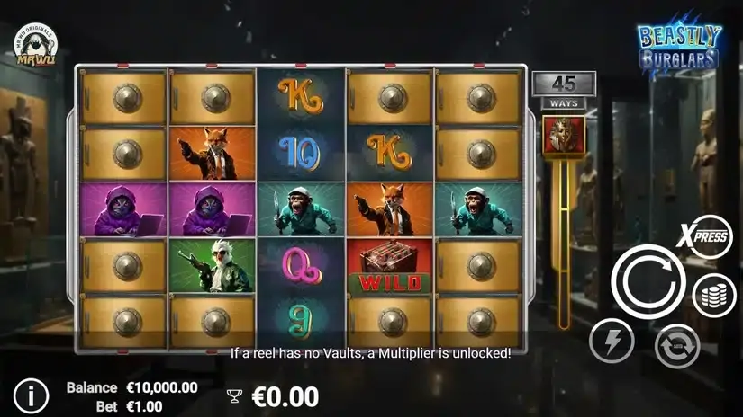 Beastly Burglars slot screenshot 