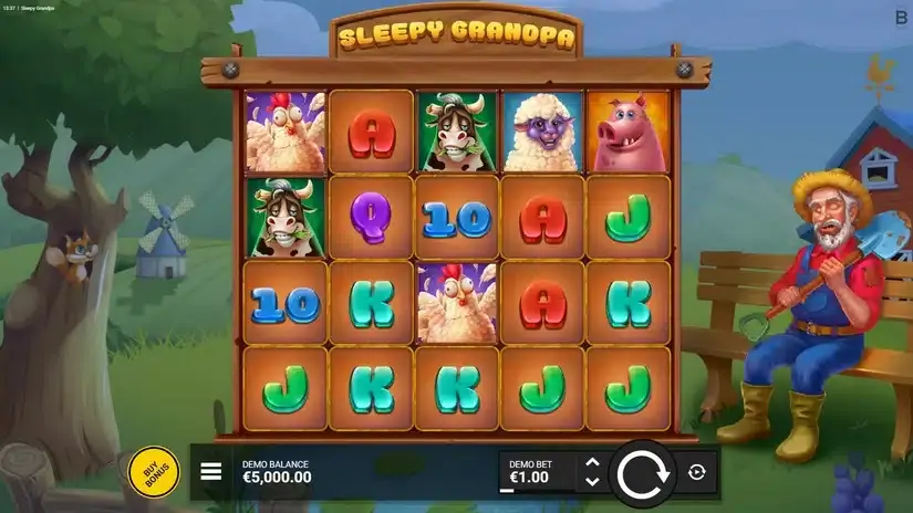 Sleepy Grandpa slot screenshot 