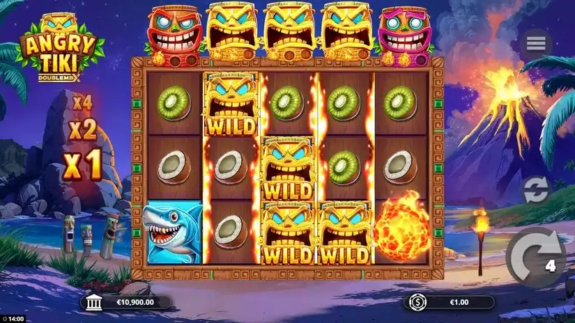 Angry Tiki DoubleMax slot screenshot 