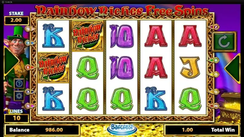 Rainbow Riches Free Spins slot screenshot 