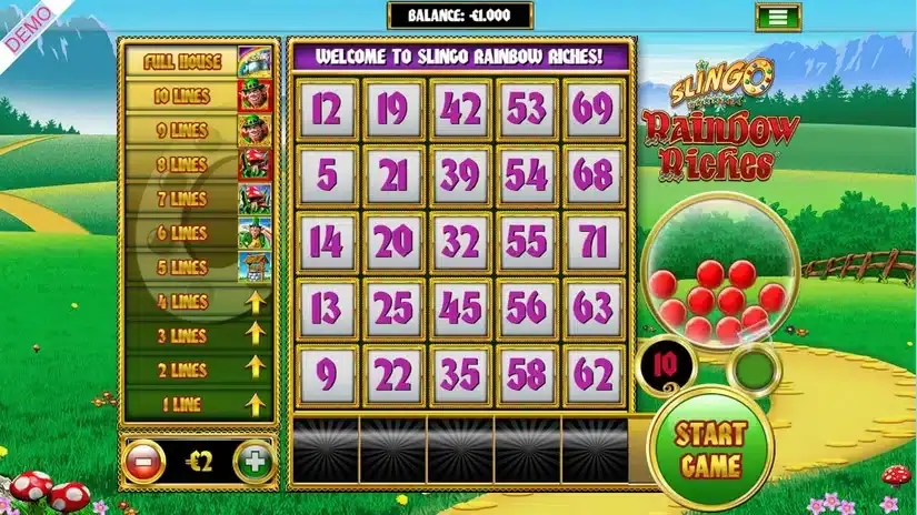 Slingo Rainbow Riches slot screenshot 1