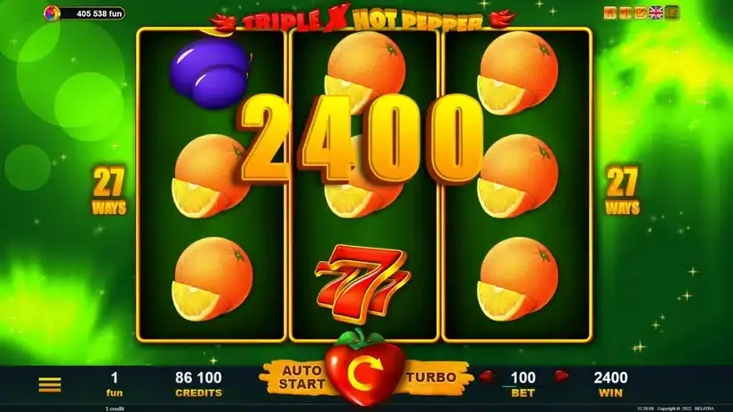 TripleX Hot Pepper slot screenshot 
