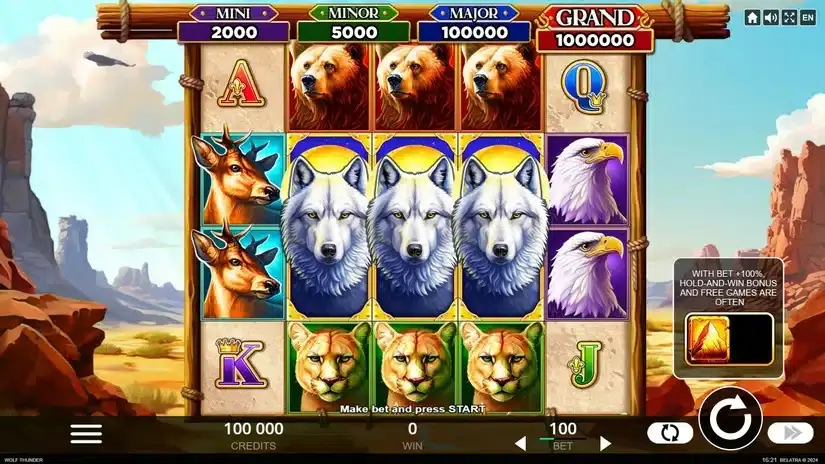 Wolf Thunder slot screenshot 