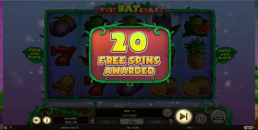 Fruitbat Crazy slot screenshot 3