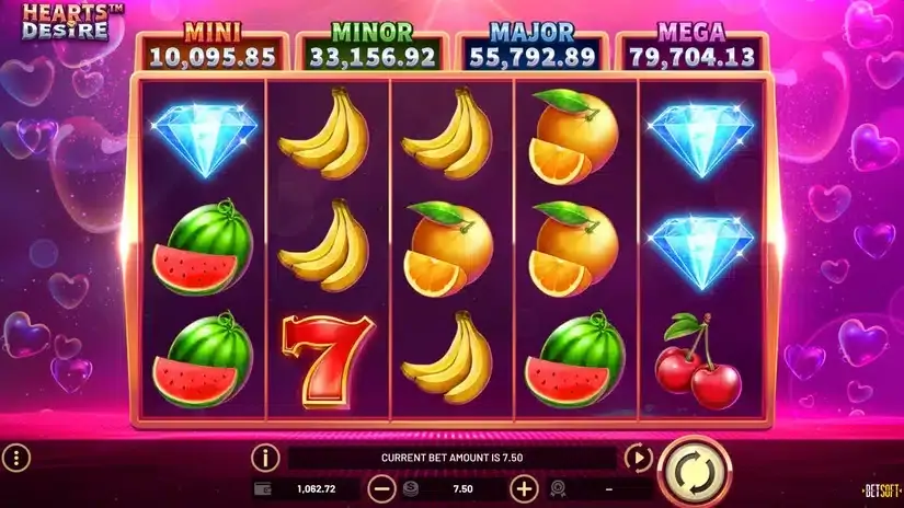 Hearts Desire slot screenshot 