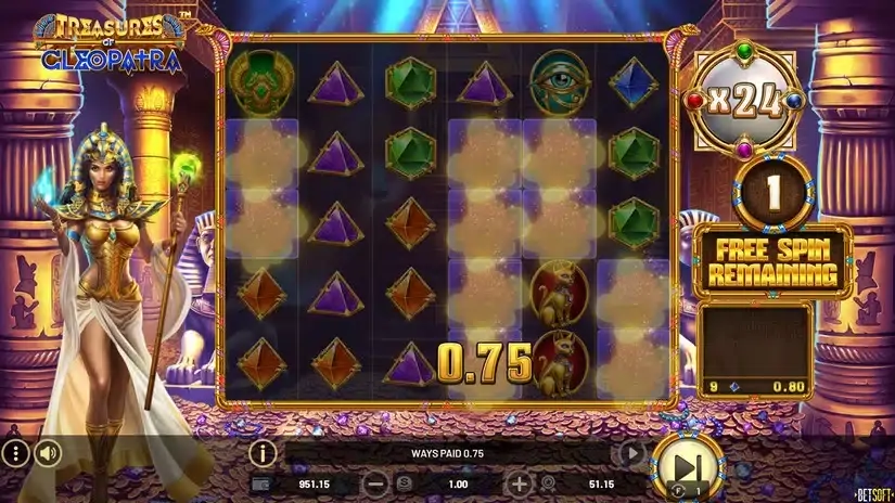Treasures of Cleopatra slot screenshot 