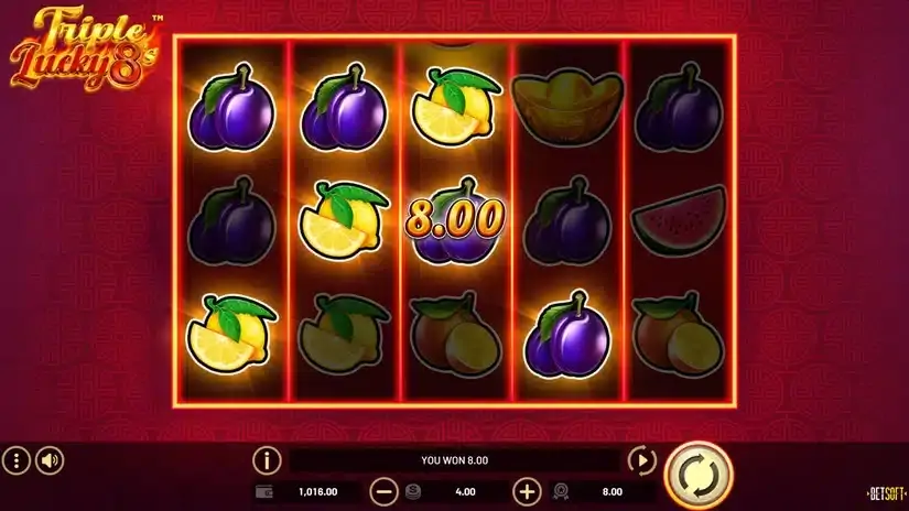 Triple Lucky 8’s slot screenshot 2