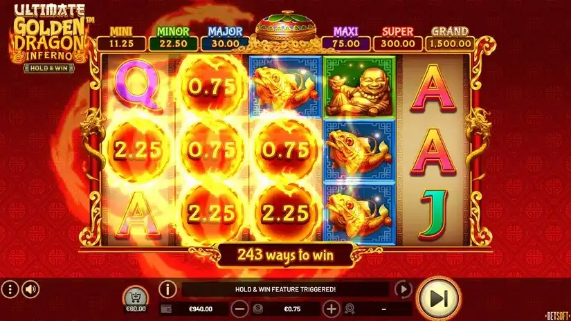 Ultimate Golden Dragon Inferno – Hold & Win slot screenshot 2