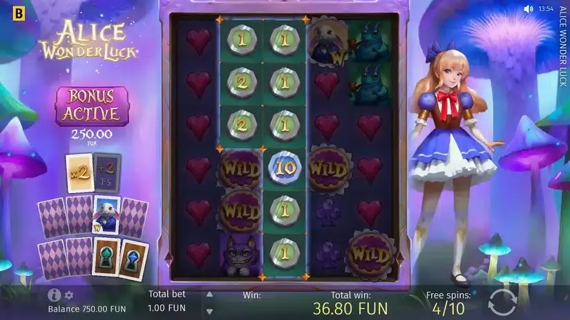 Alice WonderLuck slot screenshot 