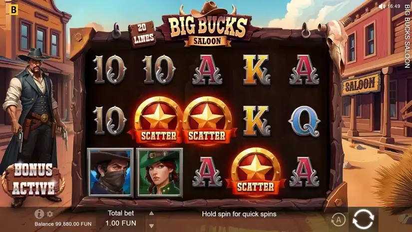 Big Bucks Saloon slot screenshot 2