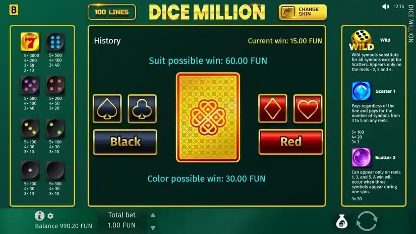 Dice Million slot screenshot 