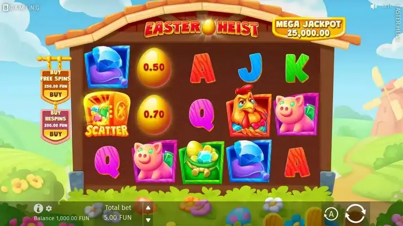 Easter Heist slot screenshot 2