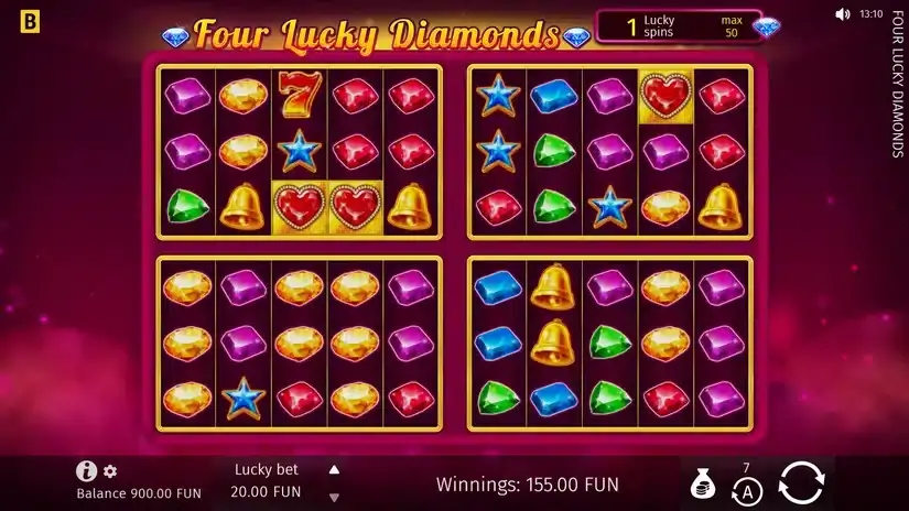 Four Lucky Diamonds slot screenshot 
