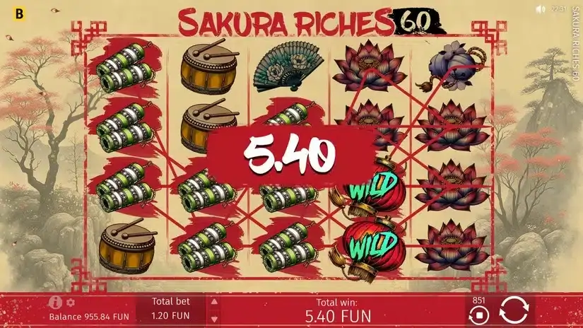 Sakura Riches 60 slot screenshot 