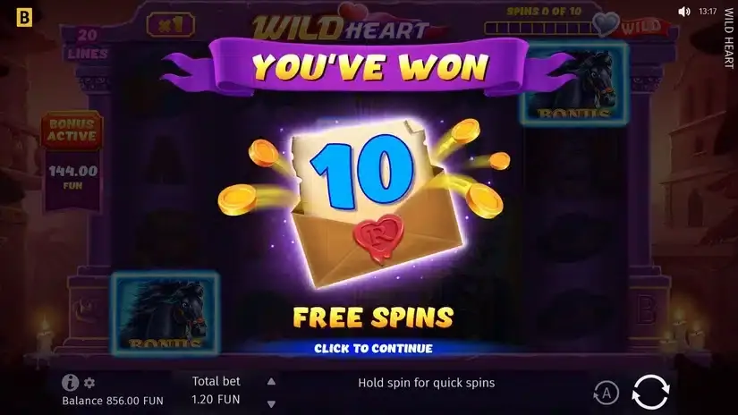 Wild Heart slot screenshot 3