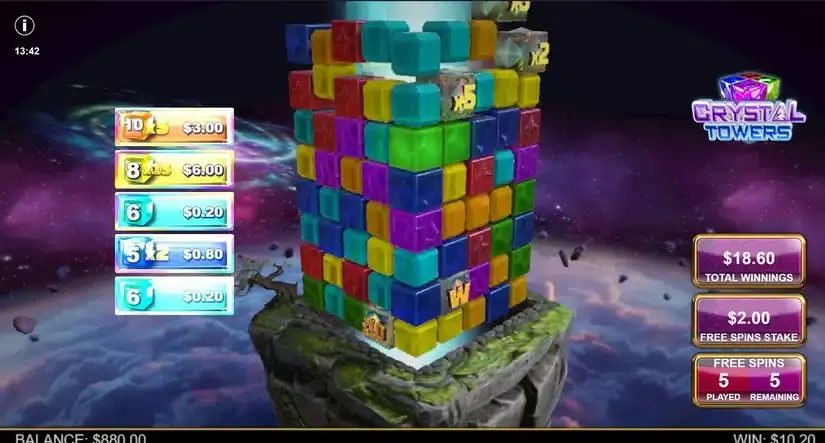 Crystal Towers slot screenshot 