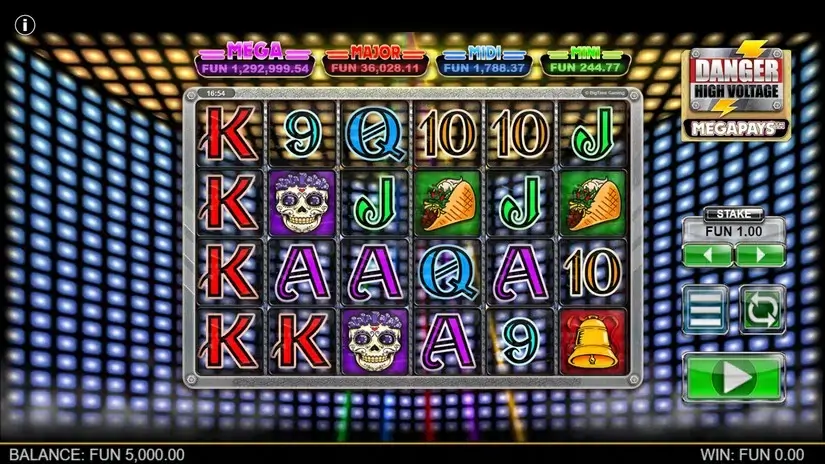 Danger High Voltage Megapays slot screenshot 