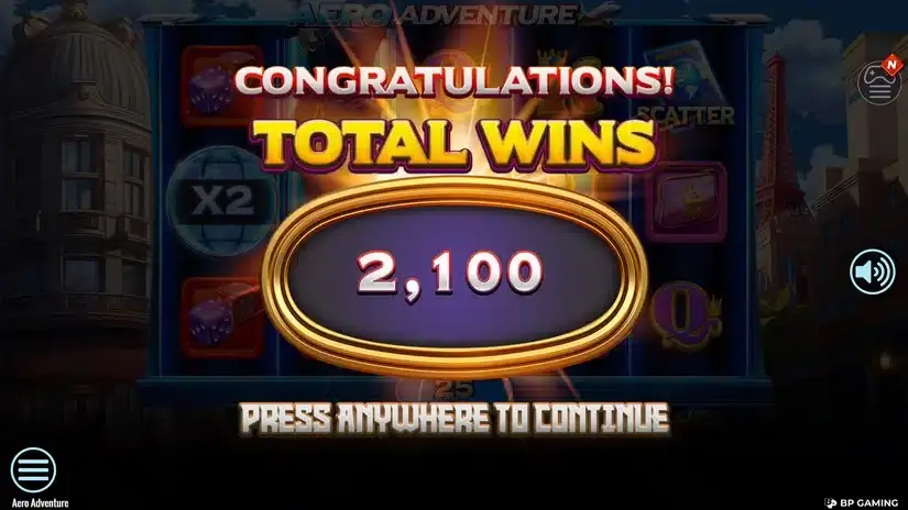 Aero Adventure slot screenshot 