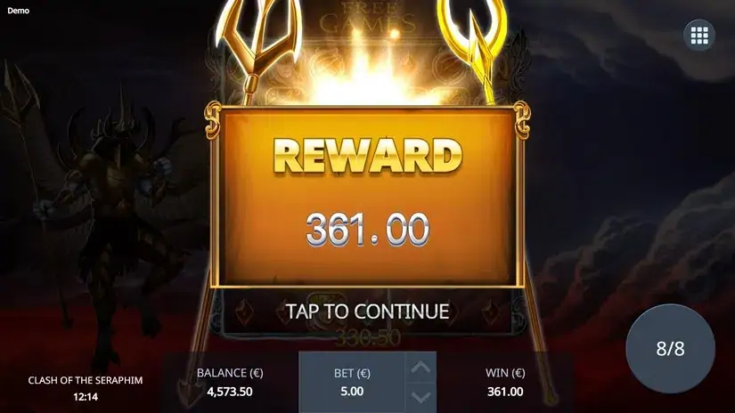 Clash of the Seraphim slot screenshot 5