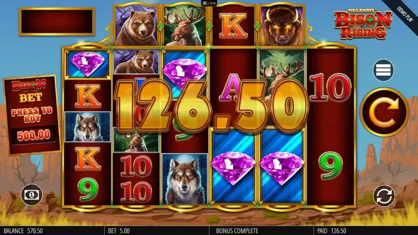 Bison Rising Megaways slot screenshot 