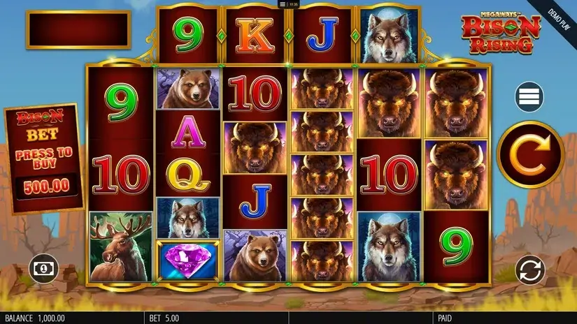 Bison Rising Megaways slot screenshot 