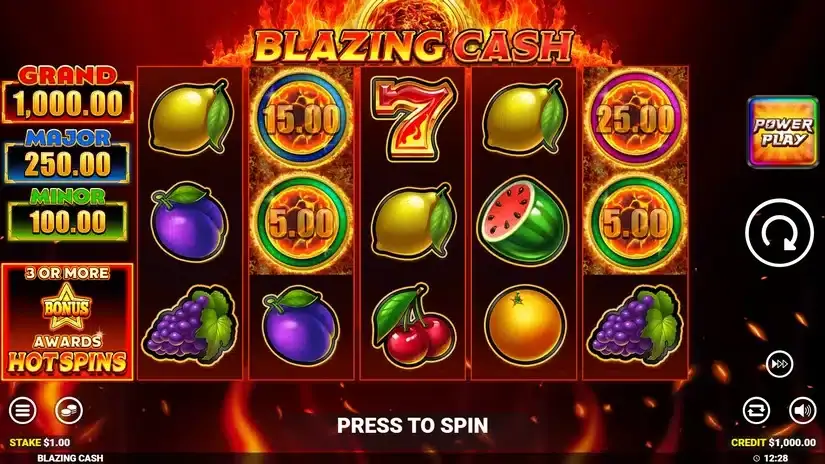 Blazing Cash slot screenshot 1